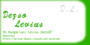 dezso levius business card